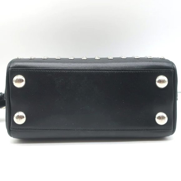 Saint Laurent Toy Duffle Black Studded Leather Chain Strap Crossbody Bag - Picture 8 of 12